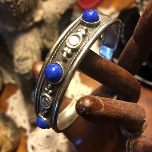 Vintage Blue & Silver Cuff Bracelet